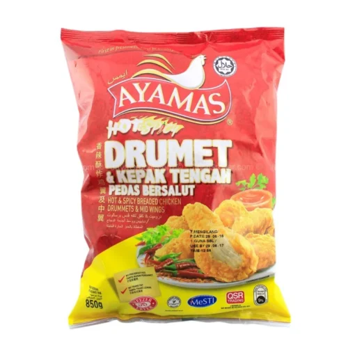 Ayamas Hot Drumet & Kepak Tengah Pedas Bersalut (850G)